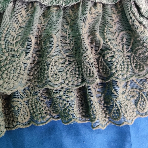 American Eagle See Through Green Bohemian Knit Sweater - Picture 7 of 11